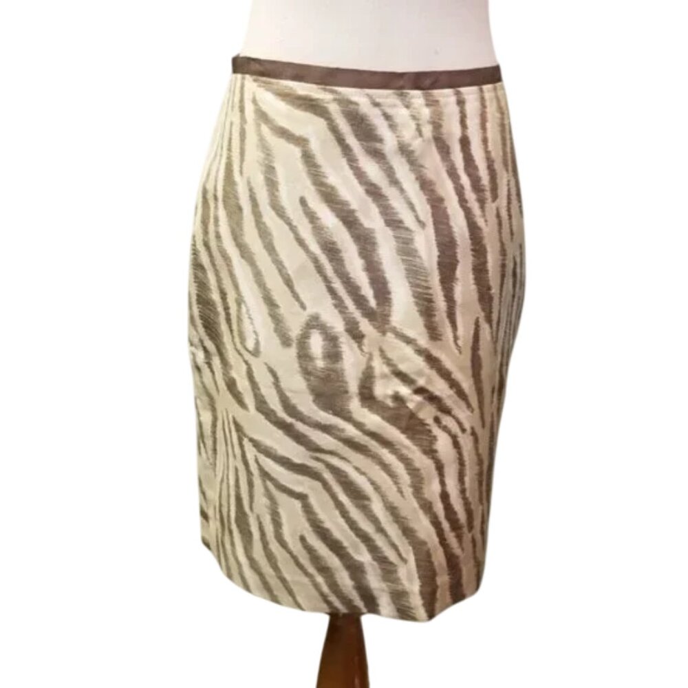 LOFT leopard style pencil skirt women's size 4 Petite (R20)